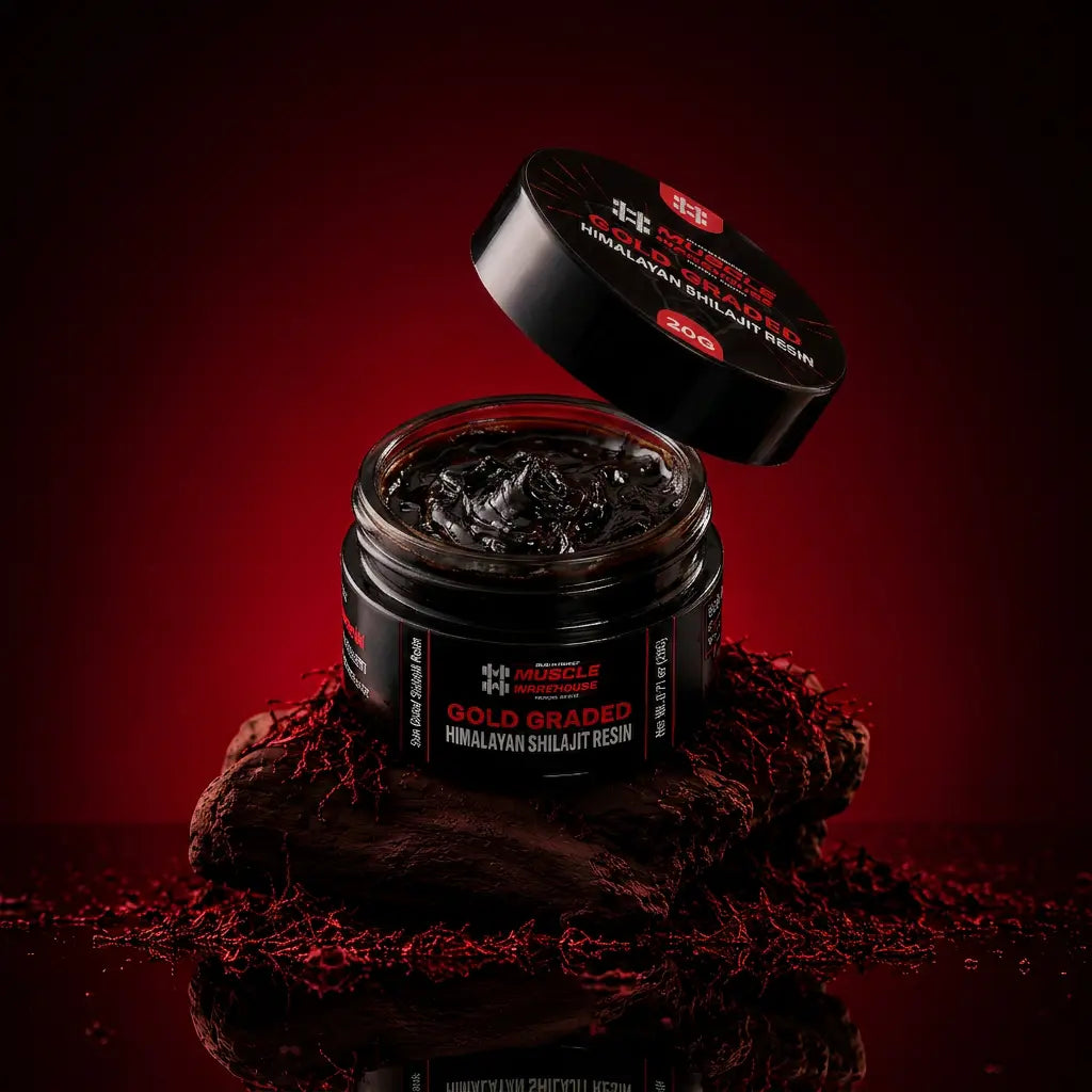 Gold Grade Shilajit Resin 20g jar and product packaging