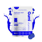 Gumi Vitamins Flourish hyaluronic acid ingredients and benefits information graphic