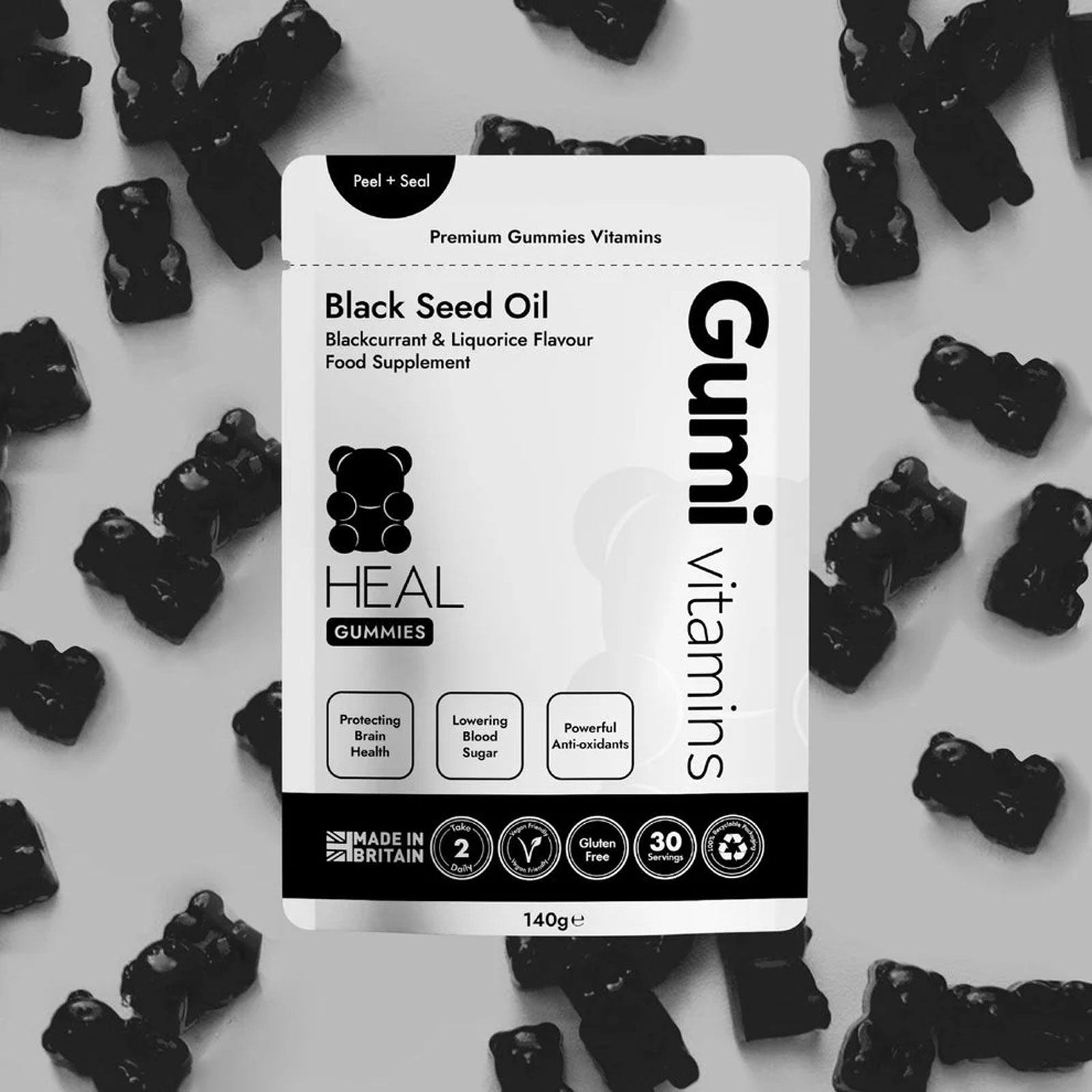 Gumi Vitamins Heal supplement facts and label panel