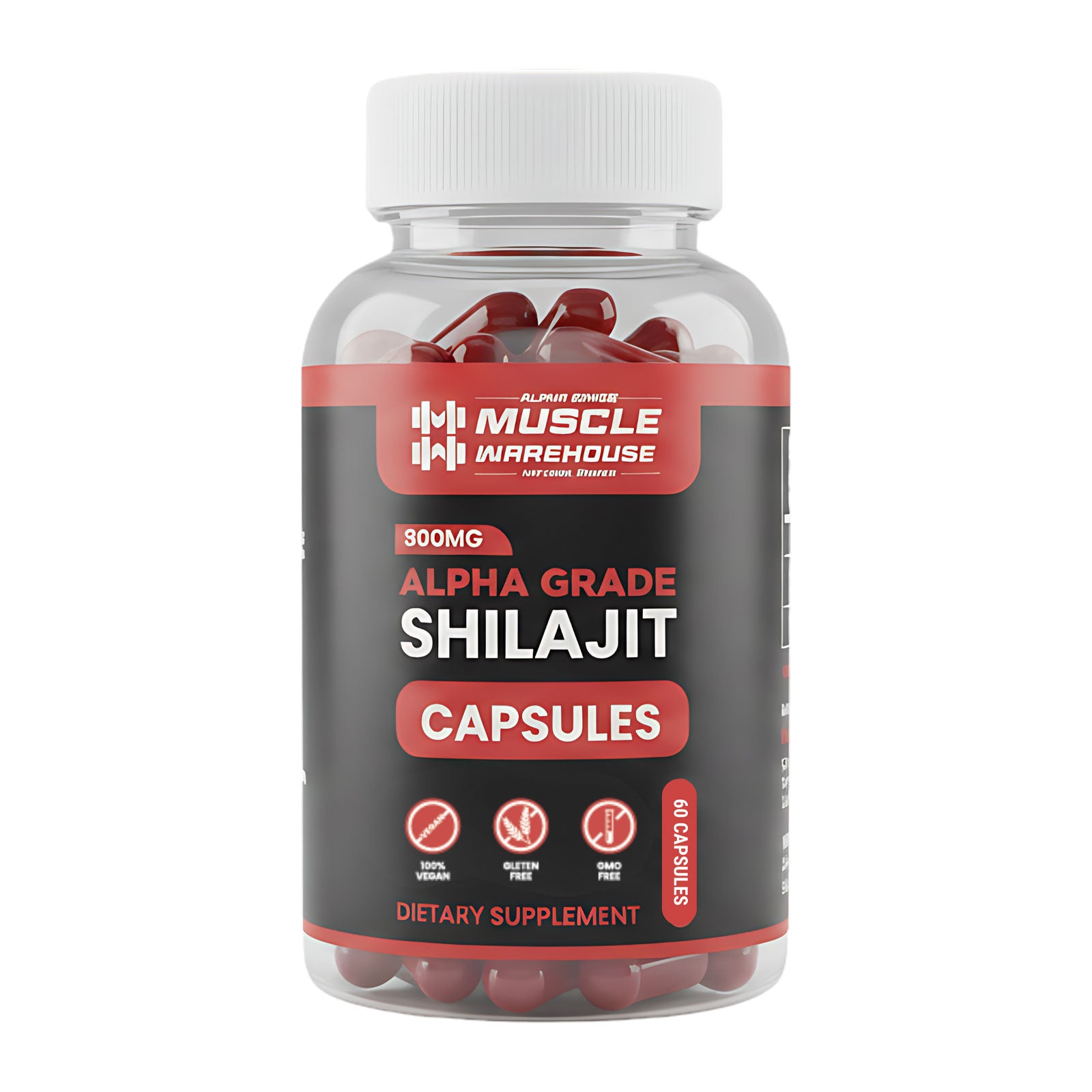 Shilajit capsules bottle with capsules