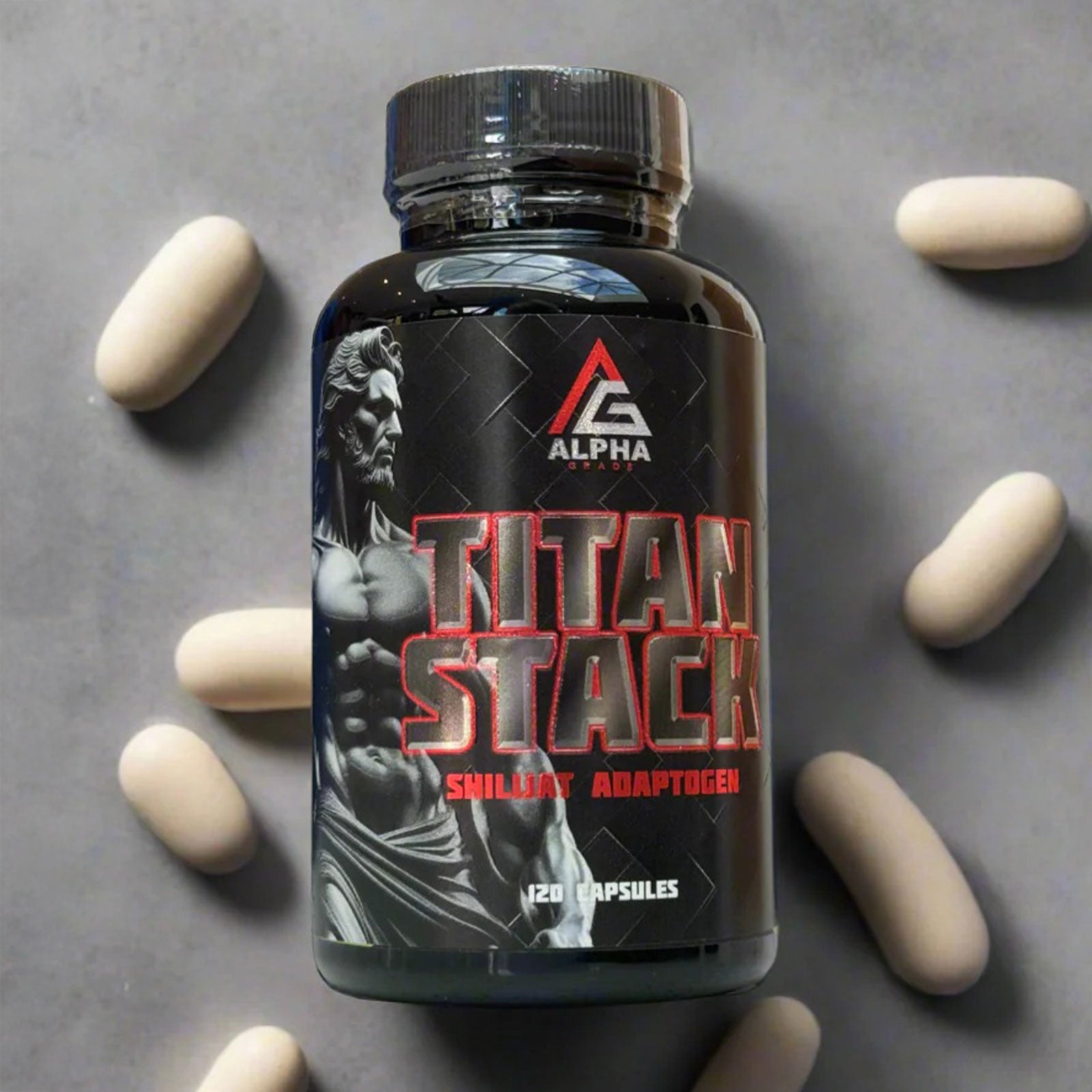 Titan Stack capsules product features graphic