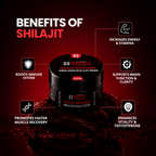 Shilajit resin product benefits information graphic