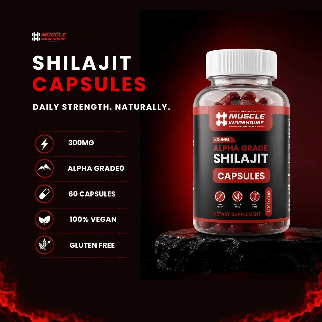 Shilajit capsules benefits information graphic